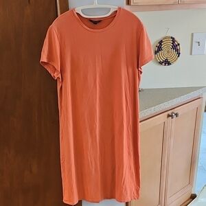 Land's End T-shirt Dress In Terra Cotta Orange